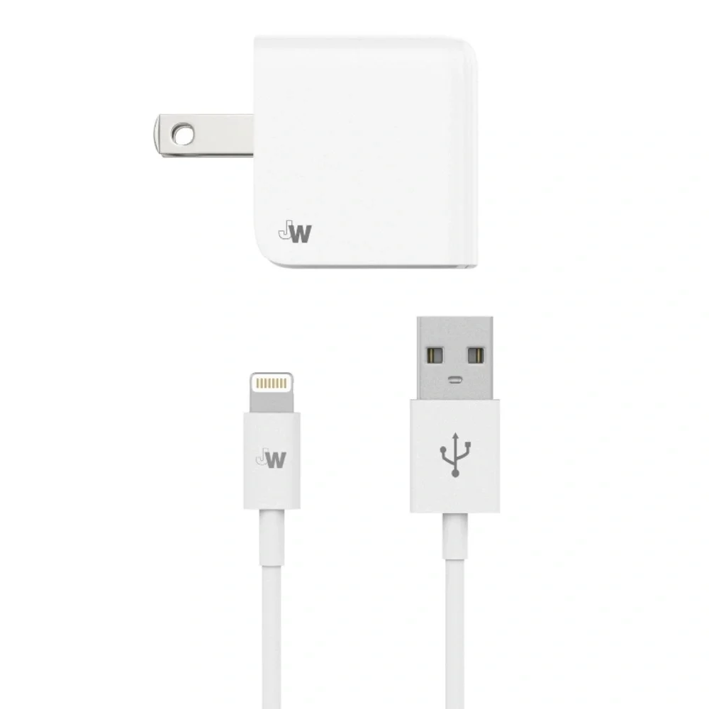 Just Wireless Home Charger, 1-Port USB Wall Charger with 5FT TPU Lightning Cable